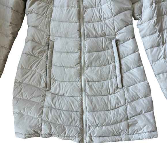The North Face Light Grey Down Long Hooded Puffer Coat - Picture 5 of 12